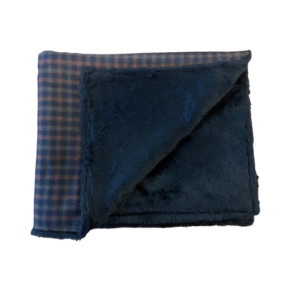 KOCH Hundedecke dunkelbraun Karo | Plüsch schwarz
