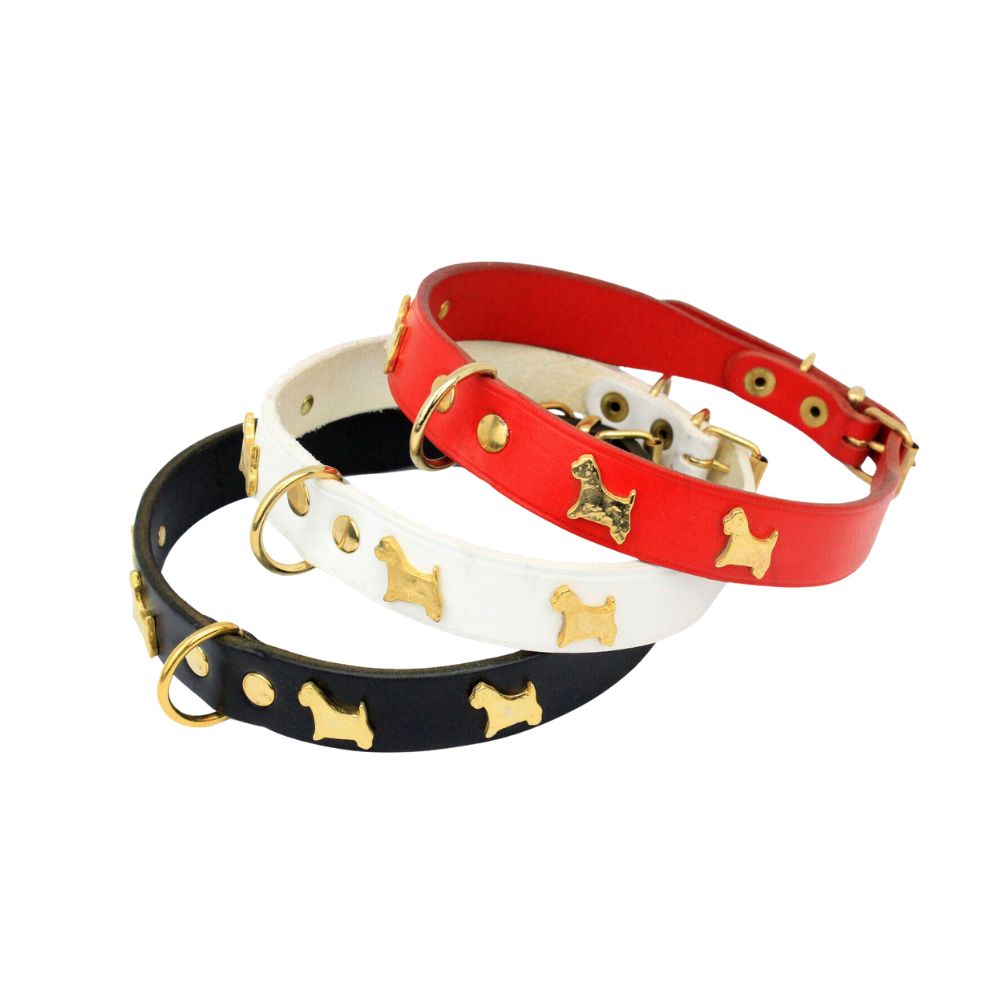 Hundehalsband aus Leder mit Westie