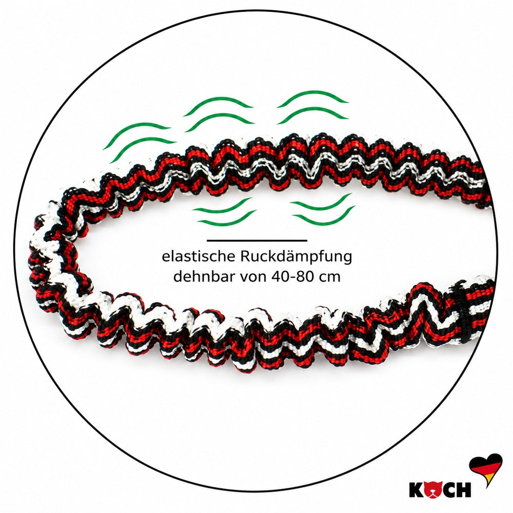 KOCH Ruckdämpfer für Hunde mit elastischem Ruckdämpfer dehnbar von 40 - 80 cm Detailgrafik