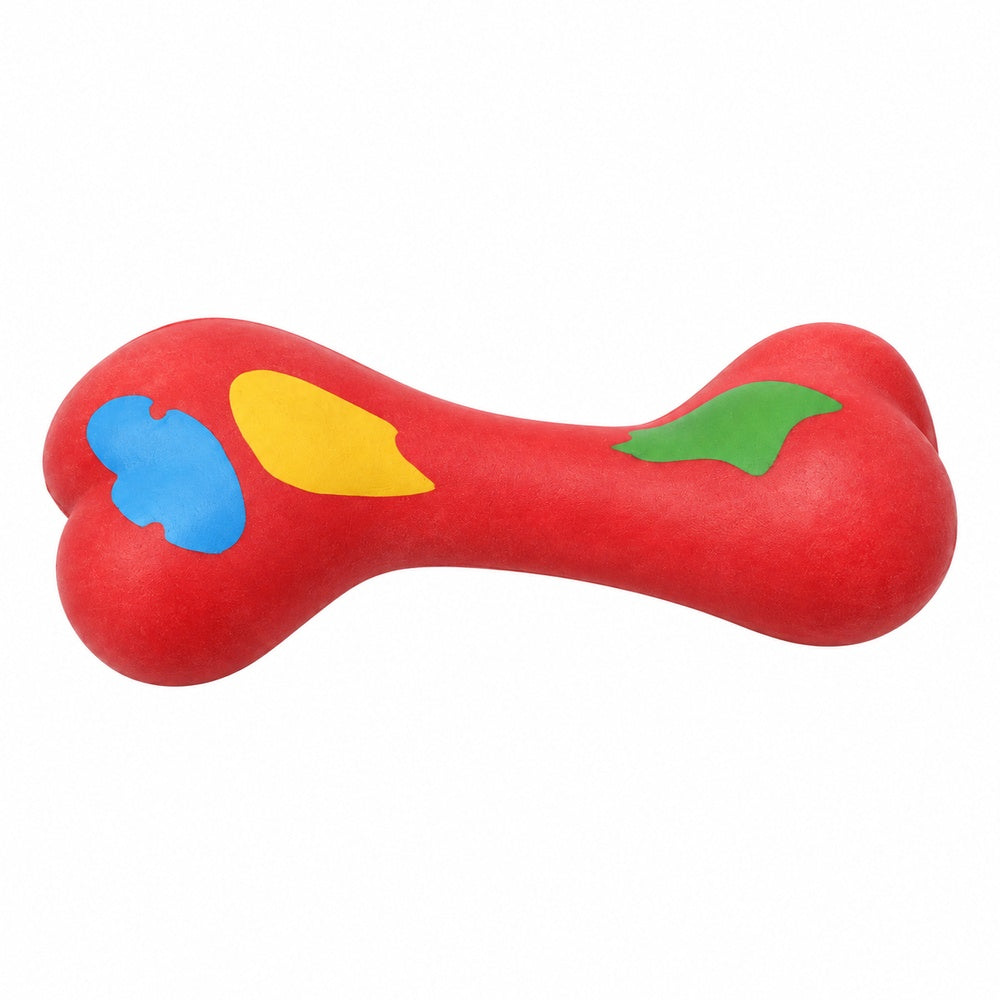 Hundespielzeug, Wurfspielzeug, Gummiknochen rot