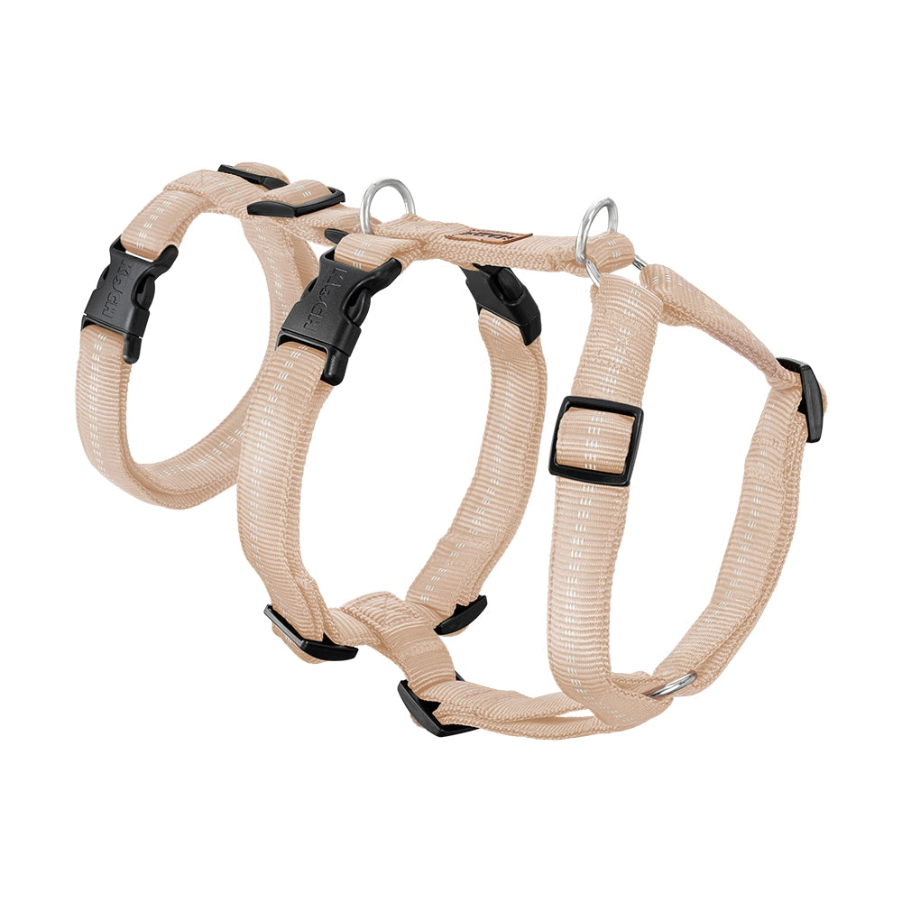 KOCH Premium Sicherheitsgeschirr gepolstert, Panikgeschirr beige #farbe_beige mit kennfäden