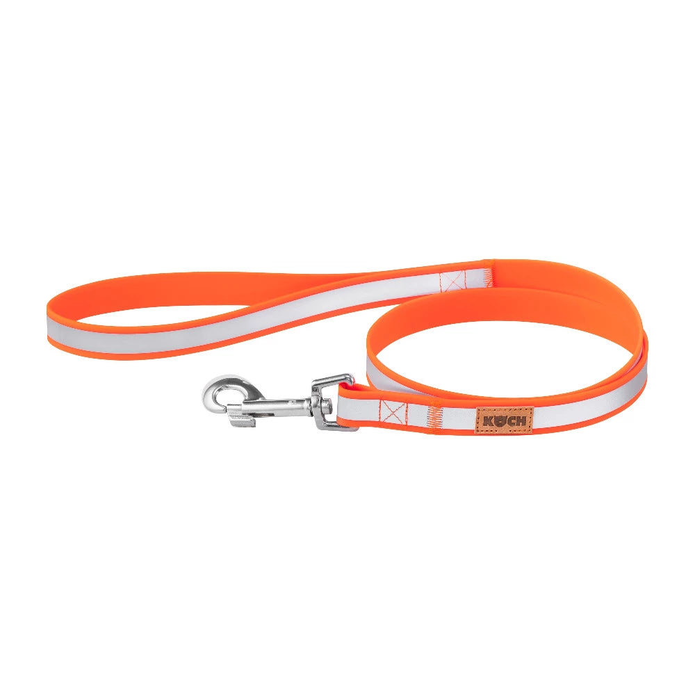 Waterproof Trainingsleine reflektierend 1 Meter neonorange mit Handschlaufe #farbe_neonorange mit Handschlaufe