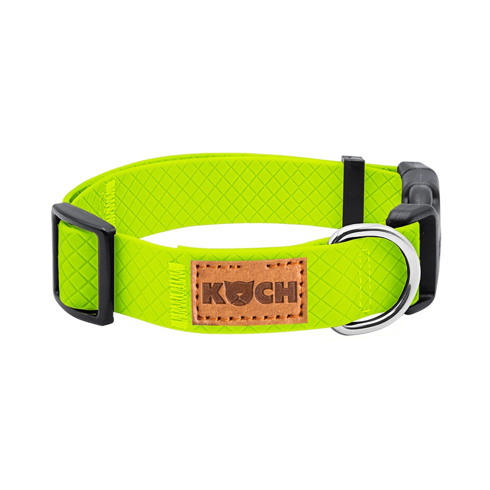 Wasserfestes Hundehalsband von KOCH in Farbe neongrün #farbe_neongrün