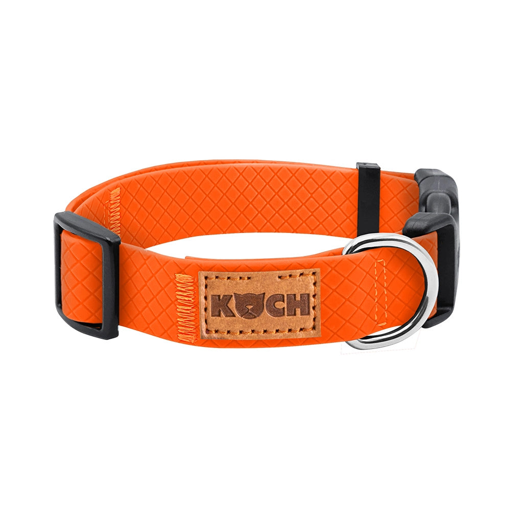 Wasserfestes Hundehalsband von KOCH in Farbe neonorange #farbe_neonorange