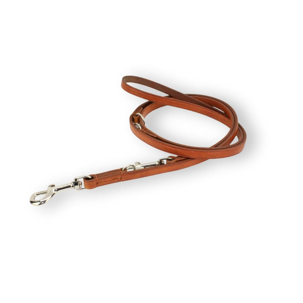 Leine Zügelleder nougat, 3-fach verstellbar, handgenäht, 200 cm, 12 mm