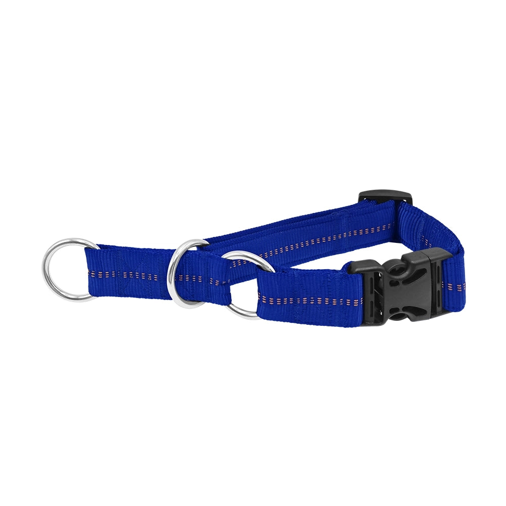 KOCH Premium Zugstopp-Halsband extra breit gepolstert blau mit Kennfäden #farbe_blau