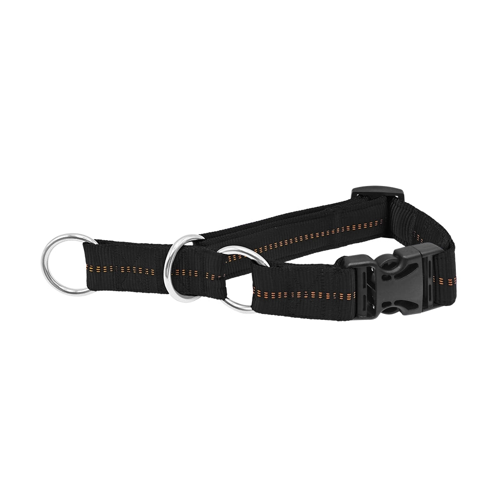 KOCH Premium Zugstopp-Halsband extra breit gepolstert schwarz mit Kennfäden #farbe_schwarz