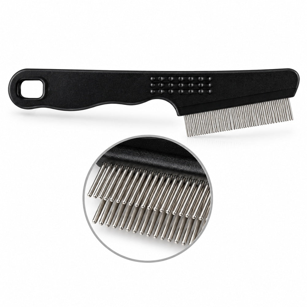 Flohkamm doppelreihig mit ergonomischen Griff