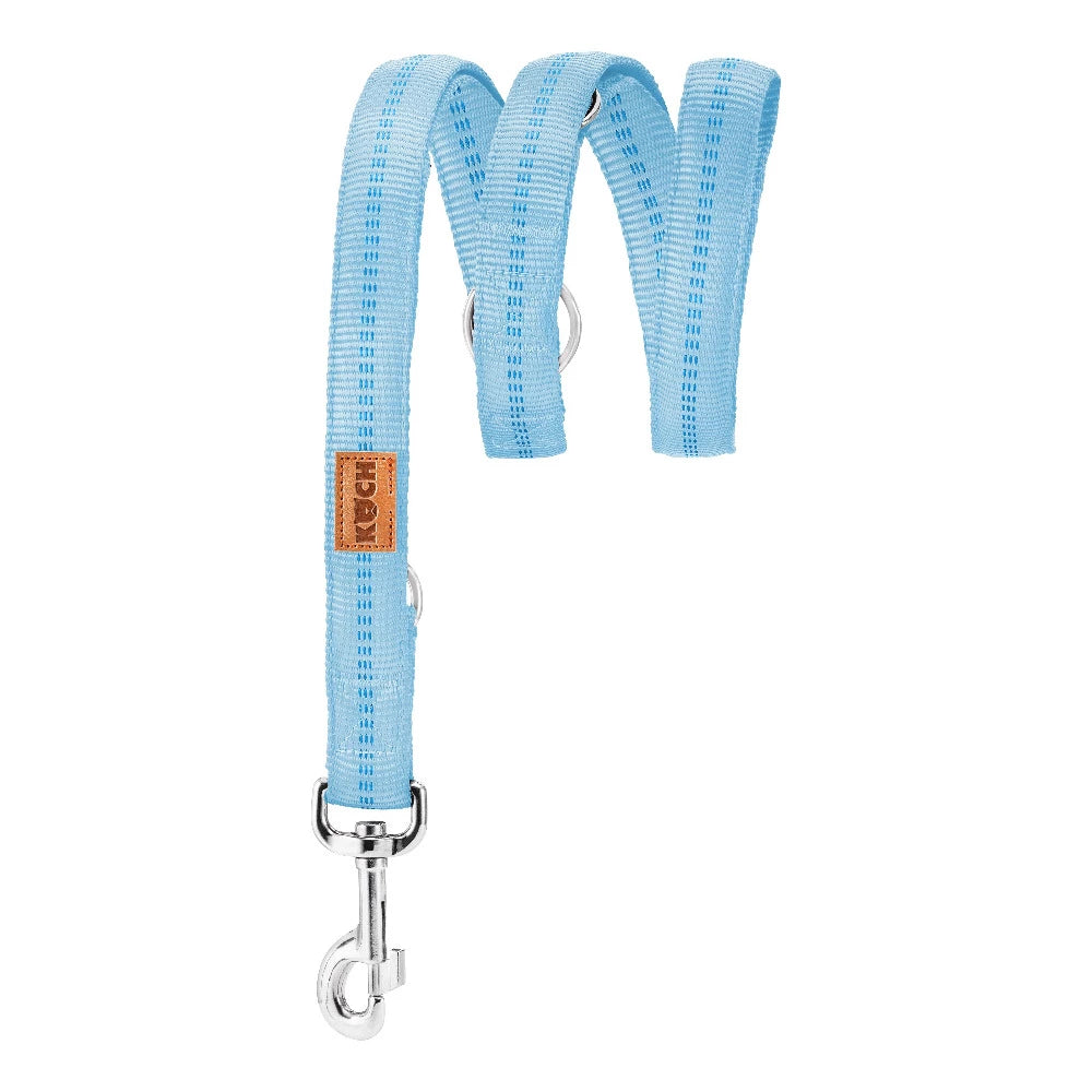 KOCH Premium Hundeleine gepolstert 2 & 3 Meter verstellbar | Kennfäden hellblau #farbe_hellblau