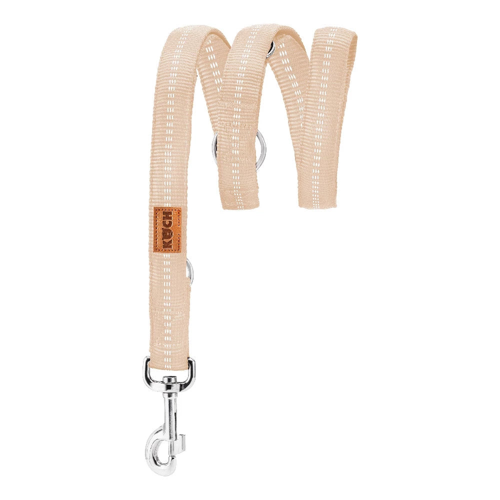KOCH Premium Hundeleine gepolstert 2 & 3 Meter verstellbar | Kennfäden beige #farbe_beige