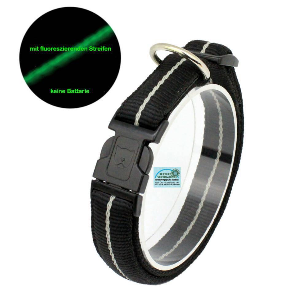 KOCH Hundehalsband gepolstert mit fluoreszierendem Streifen