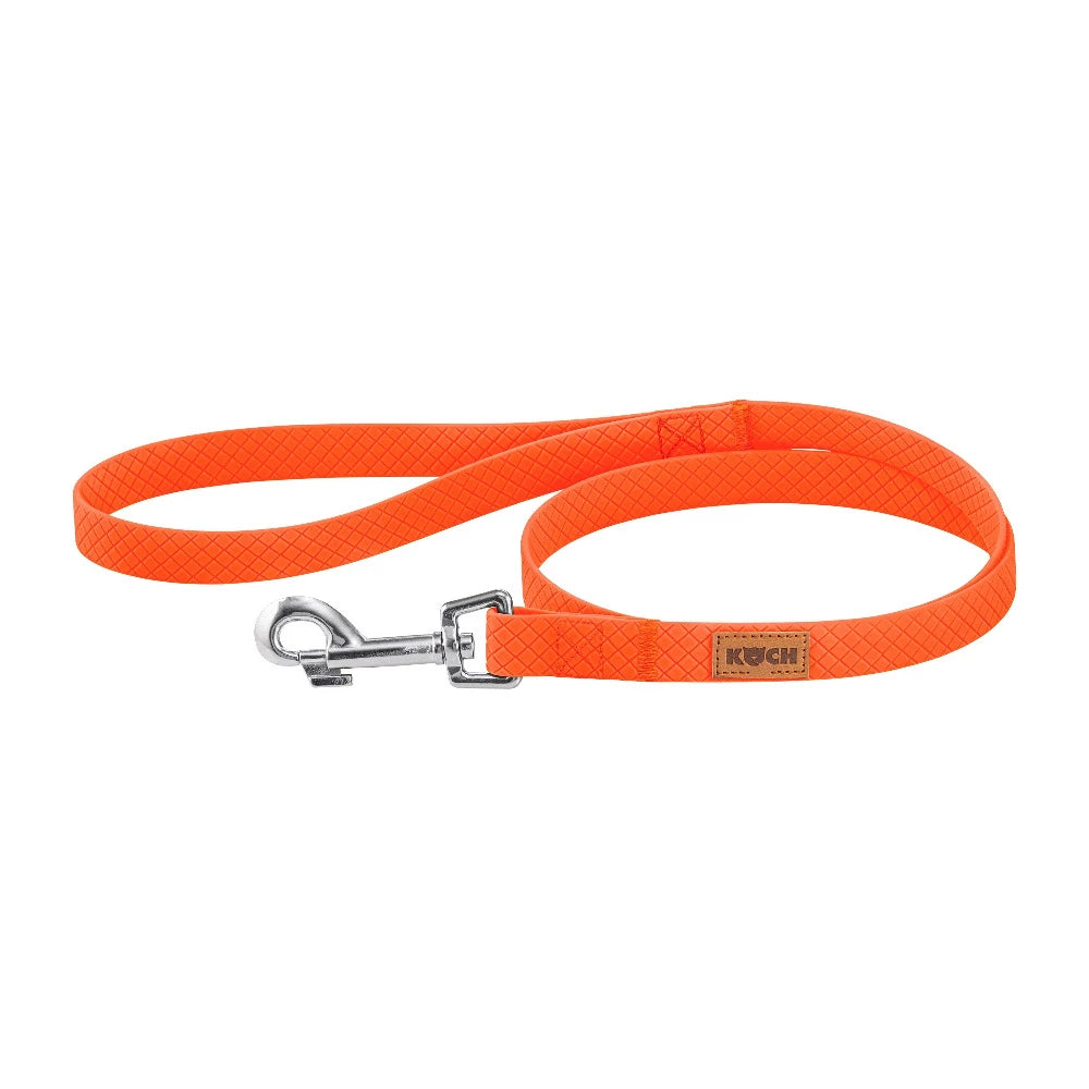 KOCH Waterproof Trainingsleine wasserfest 1 Meter neonorange mit Handschlaufe #farbe_neonorange mit Handschlaufe