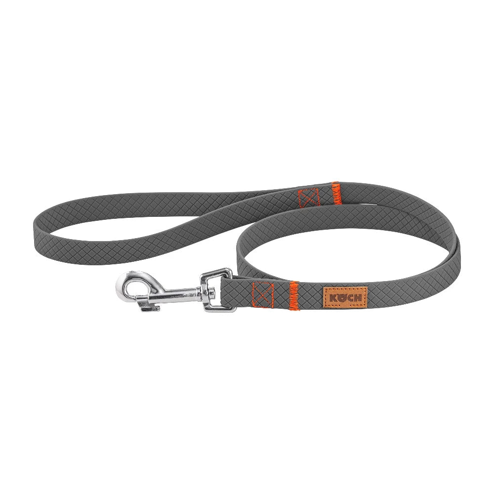 KOCH Waterproof Trainingsleine wasserfest 1 Meter grau mit Handschlaufe #farbe_grau mit Handschlaufe