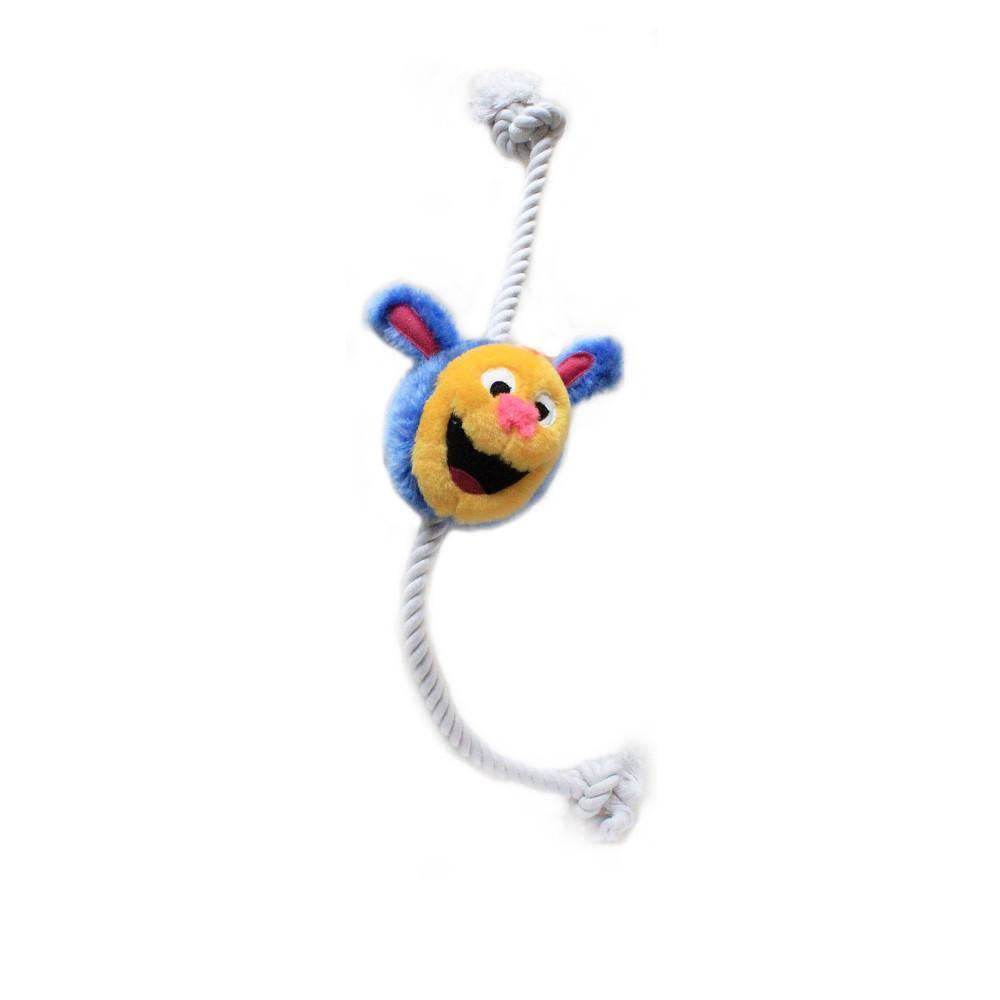 KOCH Plüsch-Tiere mit Quietsche und Baumwollseil Bär #farbe_Bär