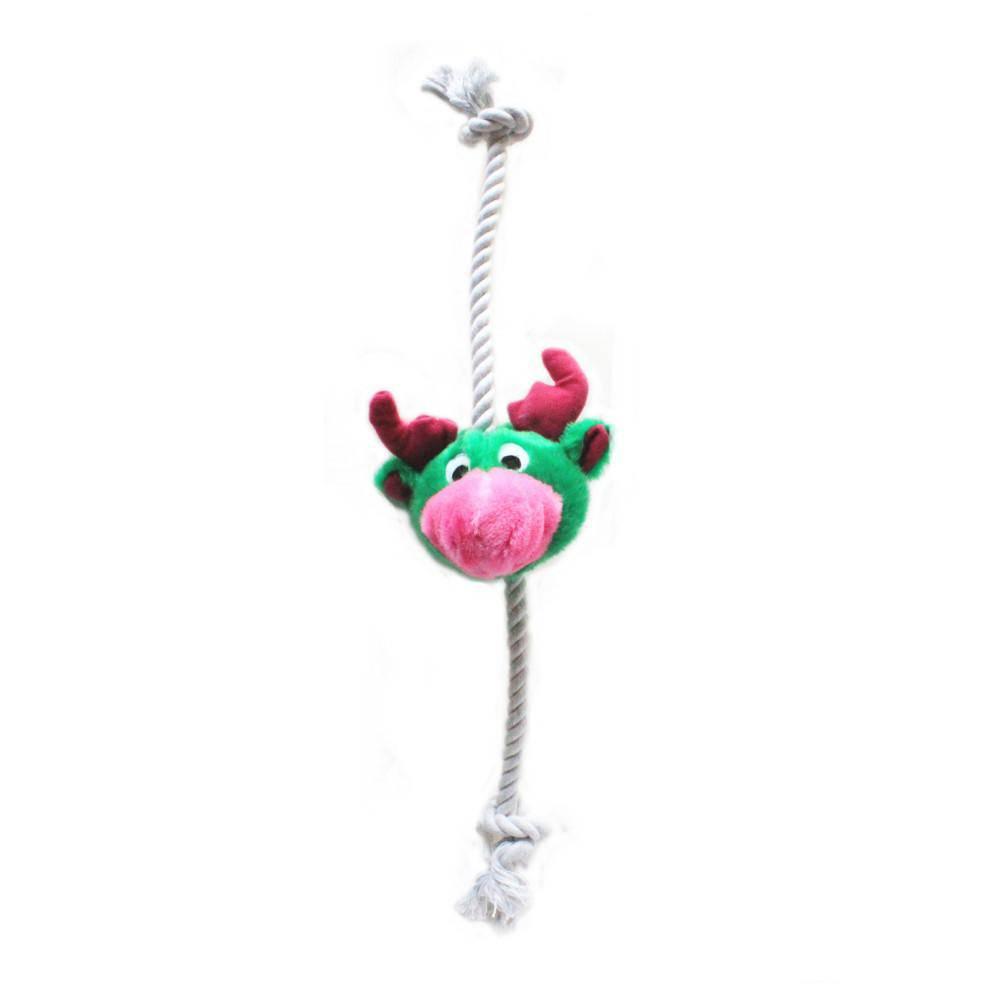 KOCH Plüsch-Tiere mit Quietsche und Baumwollseil Elch #farbe_Elch