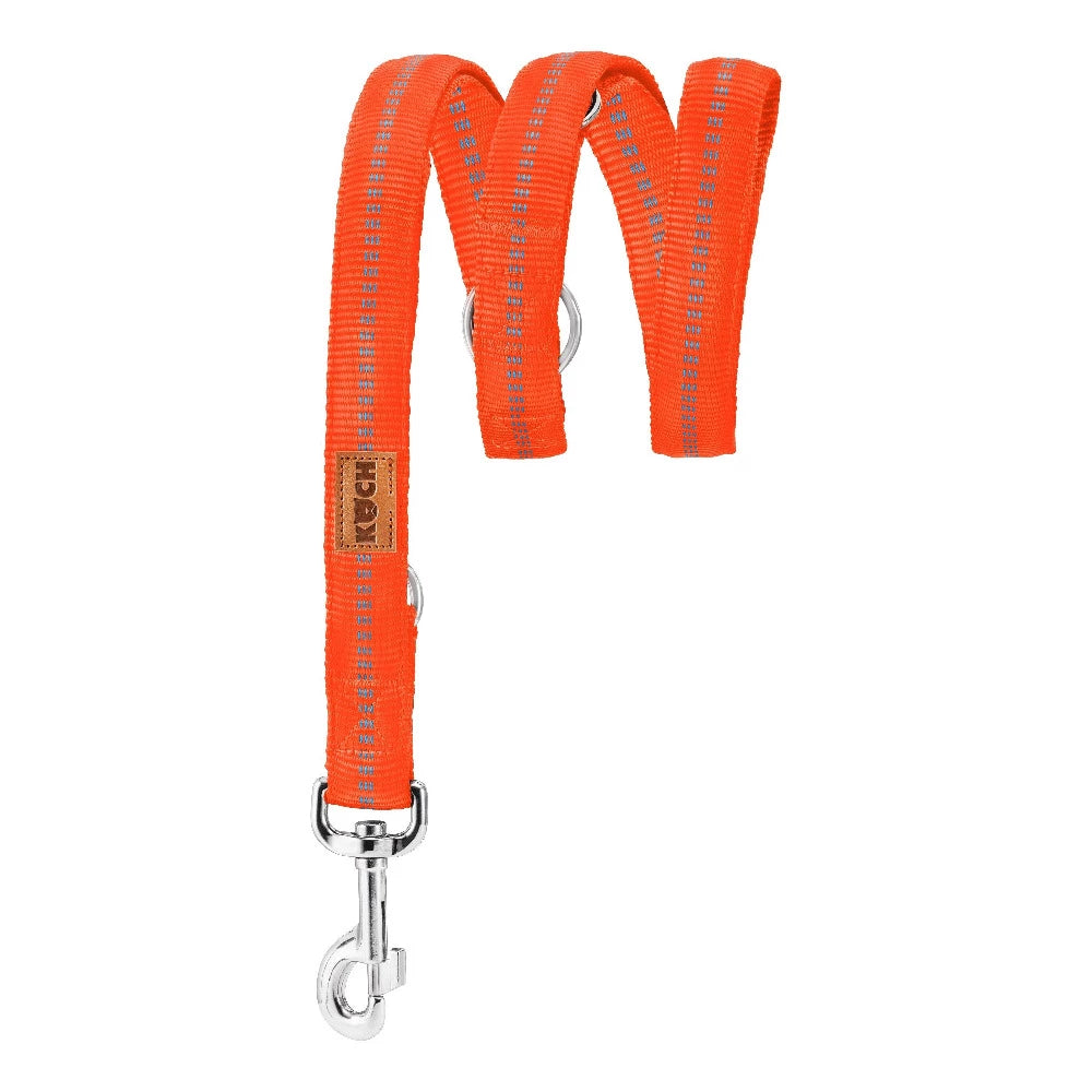 KOCH Premium Hundeleine gepolstert 2 & 3 Meter verstellbar | Kennfäden leuchtorange #farbe_leuchtorange