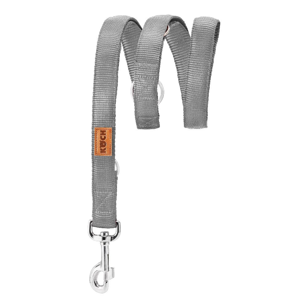 KOCH Premium Hundeleine gepolstert 2 & 3 Meter verstellbar grau #farbe_grau