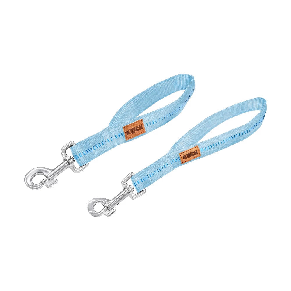 KOCH Premium Kurzführer gepolstert hellblau mit Kennfäden #farbe_hellblau mit Kennfäden