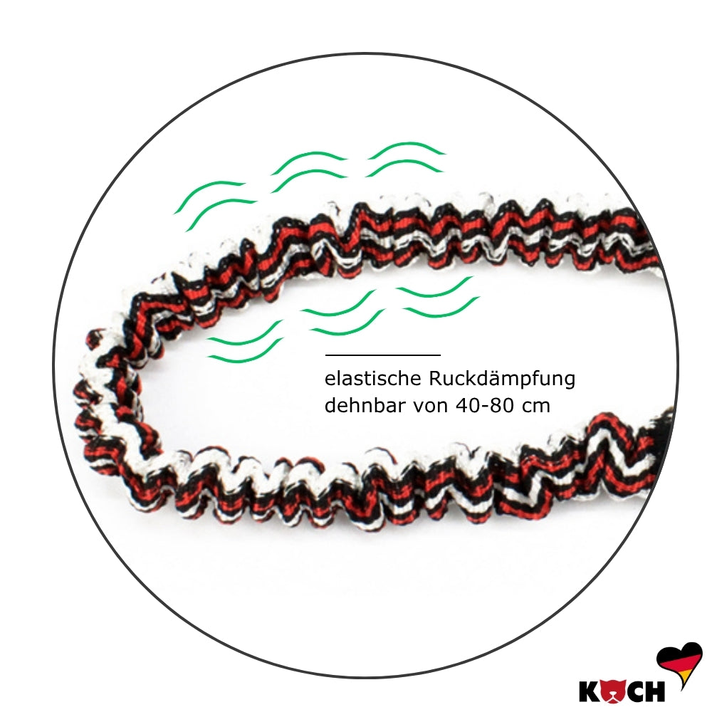 KOCH Ruckdämpfer für Hunde mit elastischem Ruckdämpfer dehnbar von 40 - 80 cm Detailgrafik
