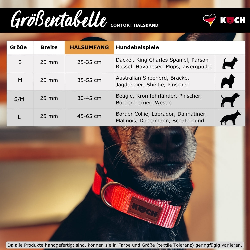 KOCH Größentabelle COMFORT Halsband mit Klickverschluss