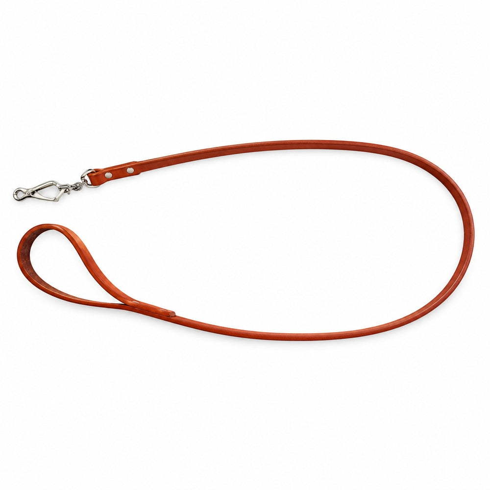 Stadtleine aus Vollrindleder, 1 m, 12 mm, mit Handschlaufe und Scherenkarabiner – Farbe braun