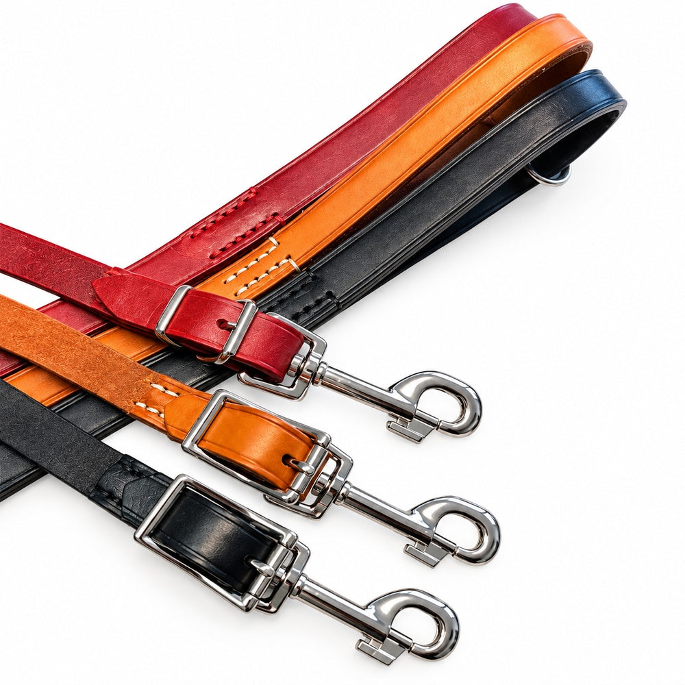 KOCH Hundeleine Leder handgenäht details