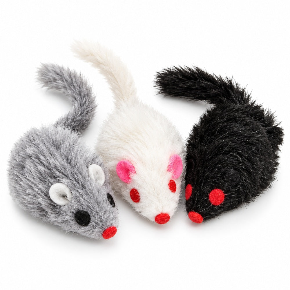 Katzenspielzeug Plüschmaus klein | 3er Set